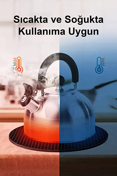 Fesya Home Set de 3 tampoane rotunde din silicon roșii