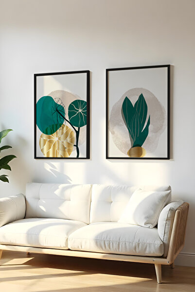 huhuli Set de 2 piese cu ramă neagră din lemn, tablou Huhu68