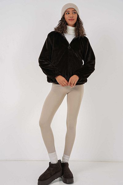 GABRİA Gabria Hooded Plush Coat