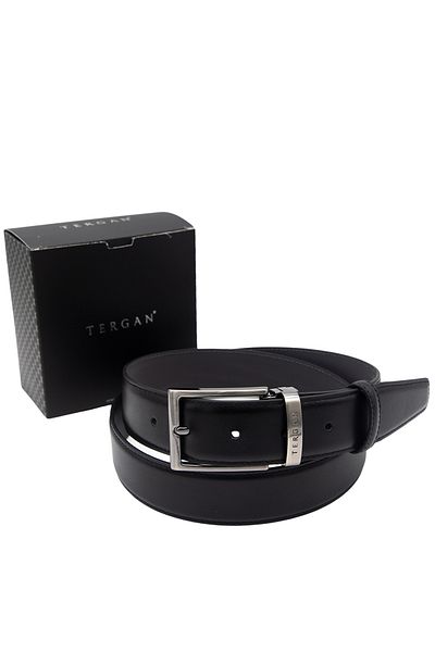Tergan Men's Black Leather Belt - 0302D33
