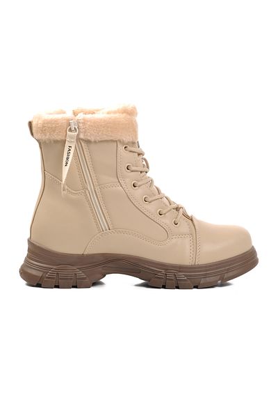 AYAKMOD Γυναικείες μπότες Beige-Mink με Fleece Inside 24072 Z