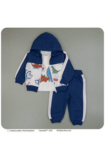 VİYOLİNA Cute Dinasor Printed Cotton Fabric Sircas Suit