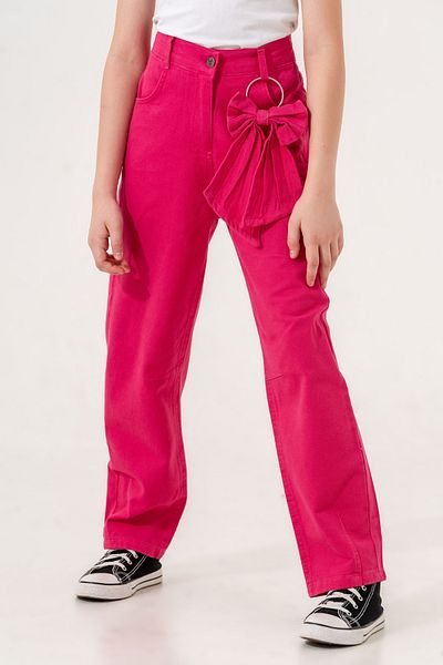 GİYİCEM Girl's Bow Linen Trousers 2557