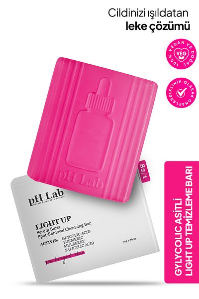 Ph Lab Phlab Light up Skin Brightening Cleansing Bar, Skin Blemish Serum Effective Soap, Anti-Blemish