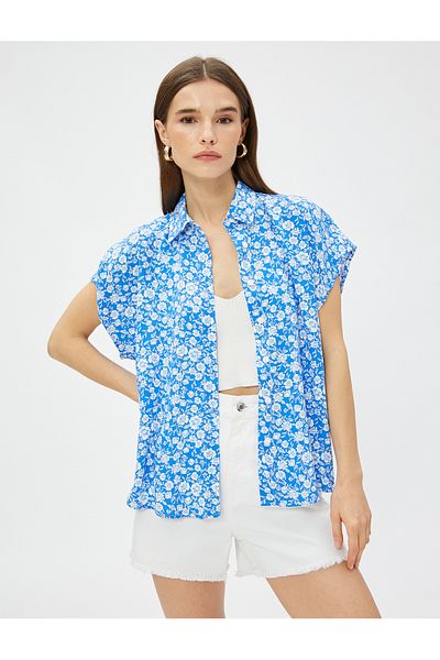 Koton Cămașă florală cu mânecă scurtă Ecovero® Viscose