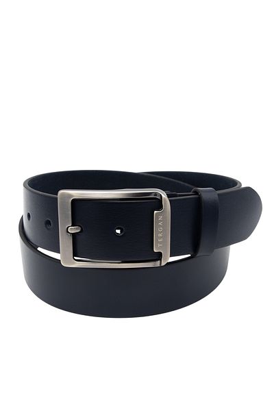Tergan Navy Blue Men's Leather Belt 0360B20
