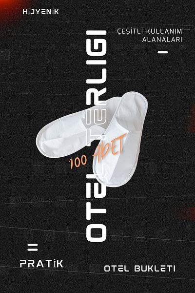 otel bukleti White Polyethylene Sole Hotel Slippers - 100 Pcs