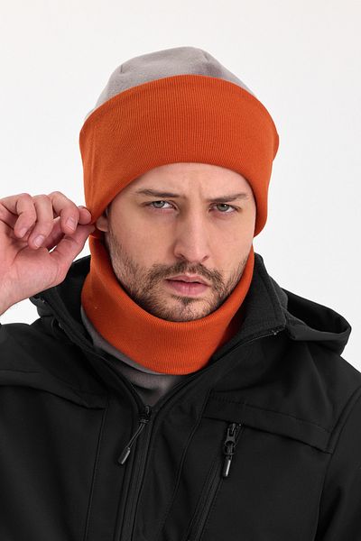 Butikgiz Hünkar Sytle, Double Color Double Layer Foldable Soft Men's Beanie Neck Collar Suit