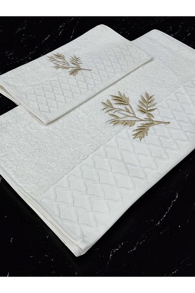 AYHANHOME Velvet Dowry - Χρυσοκέντητο κέντημα, 1 τεμάχιο, πετσέτα χεριών και προσώπου 50x90 και 30x50 πετσέτα κουζίνας