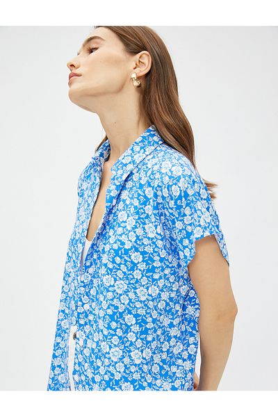 Koton Cămașă florală cu mânecă scurtă Ecovero® Viscose