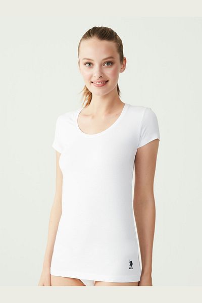 U.S. Polo Assn. WOMEN'S DEEP CUT R-NECK T-SHIRT