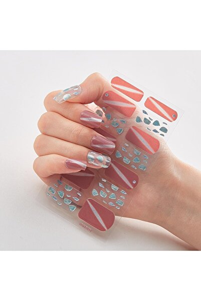 gaman EY-0-59 Yeni Nesil 14'lü Tırnak Stickerı - Takma Tırnak Sticker Yeni De...