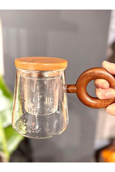 şirineşyalarım Akasya Kapaklı Pinterest Demleme Süzgeçli Kupa Bardak - 1 Adet