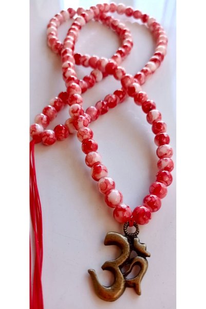 PİRAMİGO Om 108 Mala Red Necklace