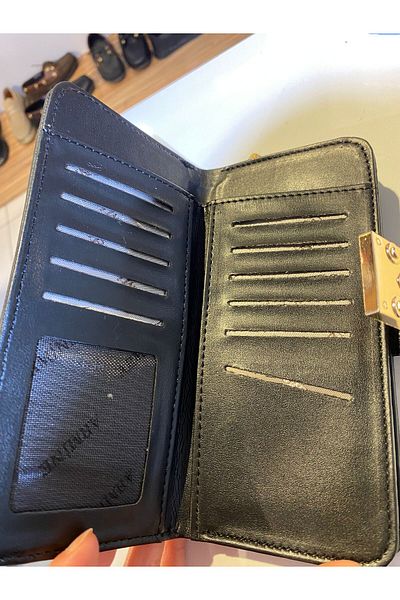 Armine Armine Women's Black Laser Buckle Use Stylish Wallet