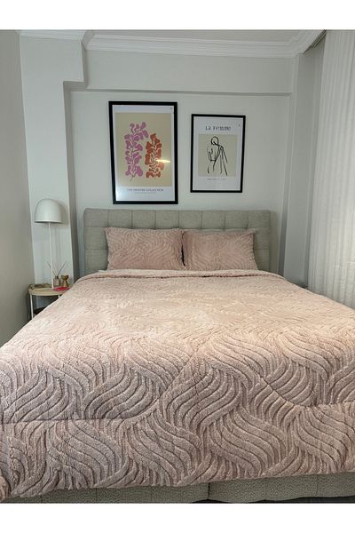 gülce home Smoke Patterned Welsoft Quilt Set