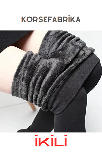 korsefabrika trend mood store Pack of Double High Waist Recovery Corse Effect Plush Tights and Panty