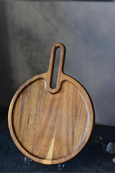 şirin eşyalarım Akasya Saplı Yuvarlak Sunumluk Orta Boy - 1 Adet