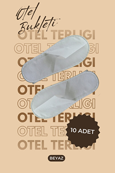 otel bukleti Tek Kullanımlık 90 gr Tela Terlik 4,5 mm Polietilen Taban 10 Çift