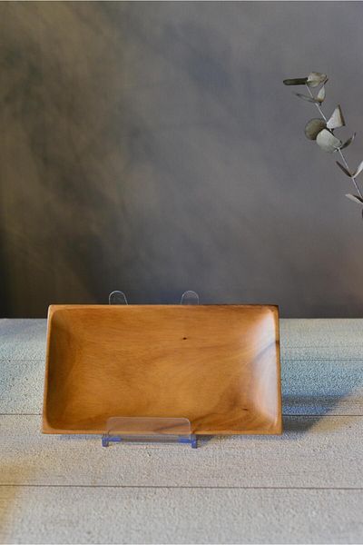 şirin eşyalarım Medium Size Rectangular Acacia Boat Presenter - 1 Piece