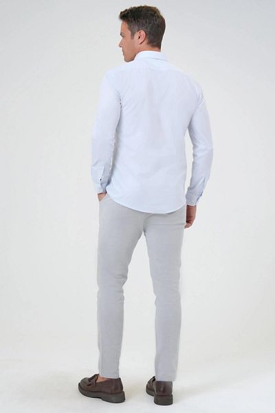 SÜVARİ Ανδρικό πουκάμισο Süvari Slim Fit Light Blue Plain