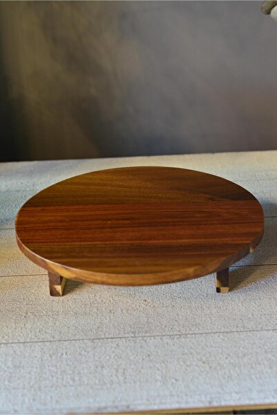 şirin eşyalarım Akasya Ayaklı Yuvarlak Sunumluk Büyük Boy - 1 Adet