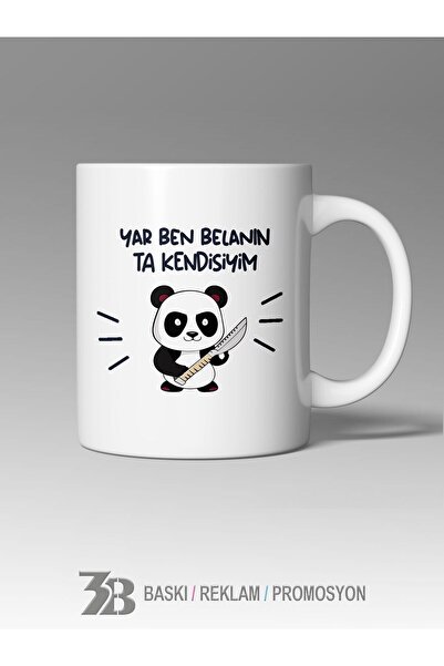 SEVİMLİ PANDA PORSELEN KUPA BARDAK-3BPANDA001