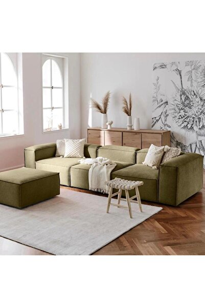 Mododizayn Pufy Köşe Koltuk Takımı Açık Yeşil 4 Modül