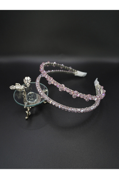 gelinmz تاج الزفاف وإكسسوارات الشعر الأنيقة والأنيقة المصنوعة يدويًا بالكامل من حجر الكريستال