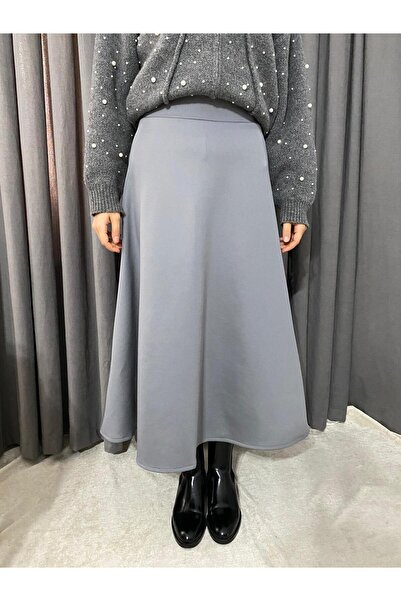 Mey Collection Kadın Scuba Kumaş Puf Kloş Tesettür Ve Günlük Etek Boy:94-95cm