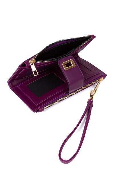 Newish Women's Wallet Accessory and Card Holder Stylish Soft Textured Purple (length:20cm Width:10cm)