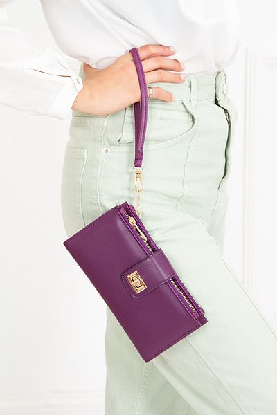 Newish Women's Wallet Accessory and Card Holder Stylish Soft Textured Purple (length:20cm Width:10cm)