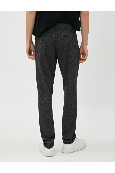 Koton Szövött nadrág vadászfogú részletekkel, gombokkal és zsebekkel