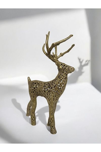 Home Yellow 10 cm Christmas Deer Ornament - Deer Figure