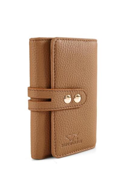 SEPTWOLVES Hakiki Deri Gold Detaylı Kadın Kartlık Ve Cüzdan