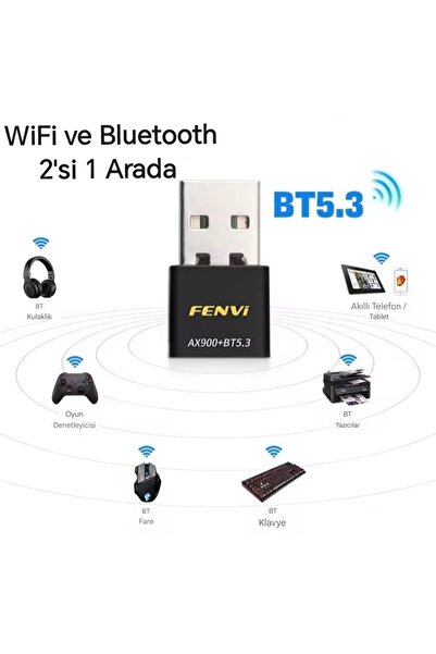 fenvi FENVİ Wifi-6 Wifi+Bluetooth 5.3 Adaptörü Yüksek Çekim CE Sertifikalı 900Mbps/5Ghz/2.4Ghz Uyumlu