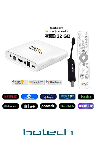 Botech Wzone 4k Android TV Box And Tuner Satellite Receiver