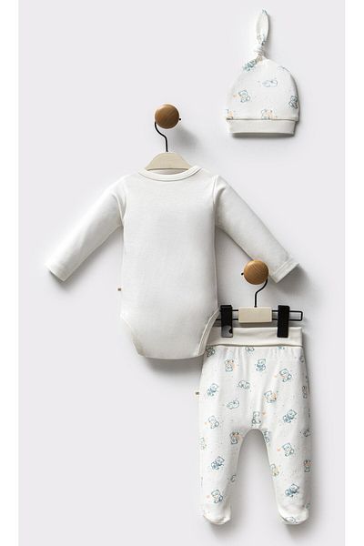 Moi Noi Baby Girl's Suit 100% Organic Cotton (Kruvaze Body Pants Hat)