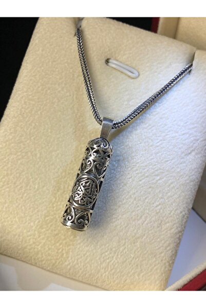 GWOMA Erkek Gümüş Kolye - Ebced Motifli Cevşen Muska • Işıklı Kutuda •sevgili...