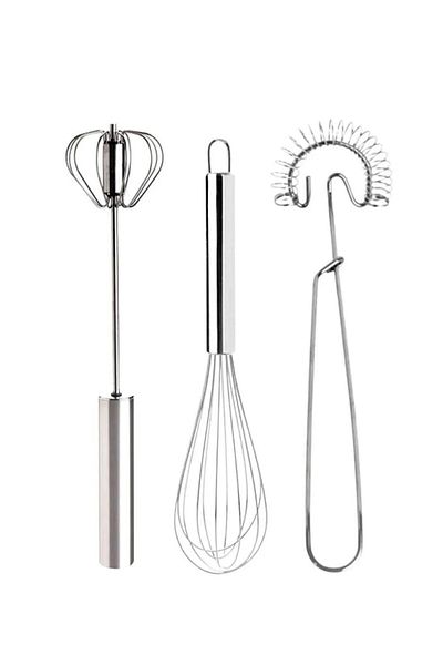 BARENDA Large Size Stainless Steel Whisk Set - 3-Piece Quality, Sauce Grout Egg Beater Sturdy Dowry