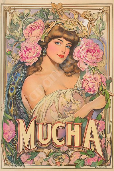Taranist Χάρτινη αφίσα χωρίς πλαίσιο Alfonso Mucha Αφίσα Floral Woman
