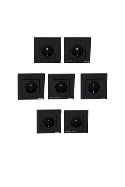 Netelsan Byobu Black Grounded Socket Framed 7 Pieces