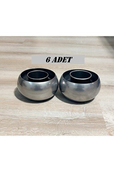 Yıldız çelik 6 adet alüminyum gri yuvarlak ehlikeyf