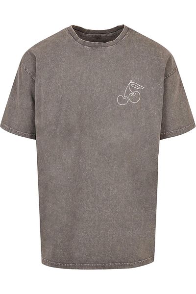 Merchcode Herren Cherry Acid Washed Oversize Tee