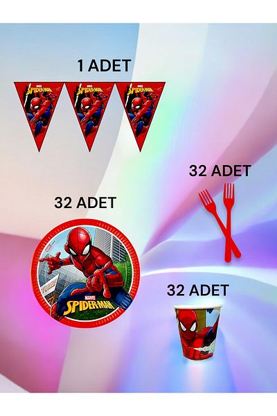 VibeHome 32 Person Spiderman Themed S Package - Birthday Party and Fun Events