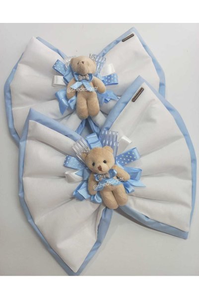 s'he design organizasyon Cuvette Skirt / CRIB DECORATION / HOSPITAL ROOM DECORATION / FOOT-END BOW / BABY BOY CRIB DECORATION