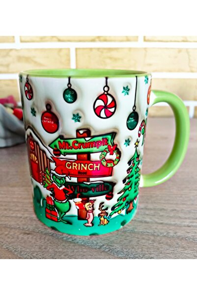 Mugs and love Grinch yılbaşı partisi büyük boy porselen kupa