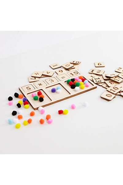 WoodStory Ahşap Sayılar ve Toplama Çıkarma Öğrenme, Evde Eğitim Montessori Matematik Tahtası