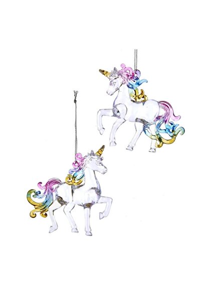 mutlu adım 1 брой 9,5 см акрилна украса за коледна елха с еднорог