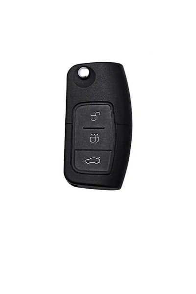 GMA KEYS Ford Focus, Fiesta, Mondeo, Cmax, Courier Nano - High Quality 3 Push Button Key Case Cover, Black Silver Color